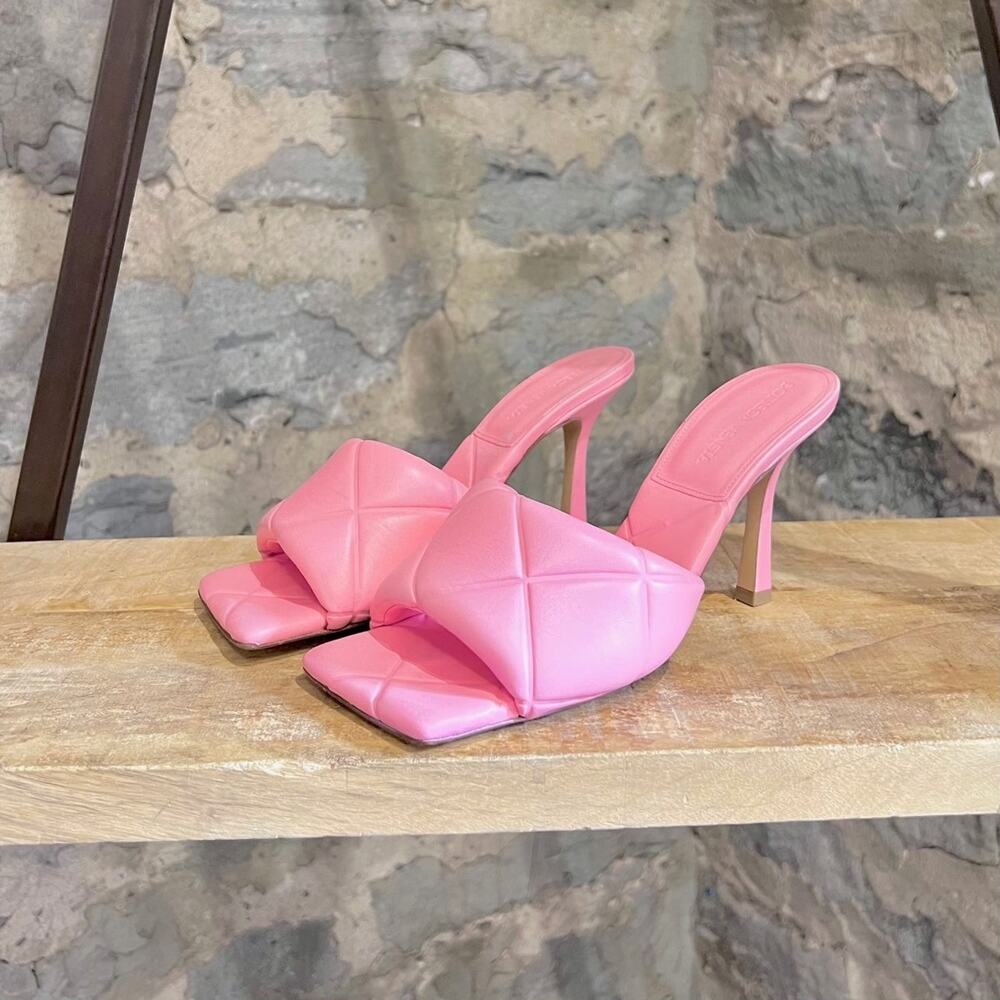 Bottega Veneta Padded Lido Pink Leather Sandals Women's 6 EU 36